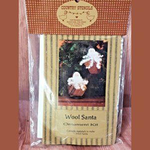 Country Stencils Wool Santa Ornament Kit with Pattern and Materials - Reuseable
